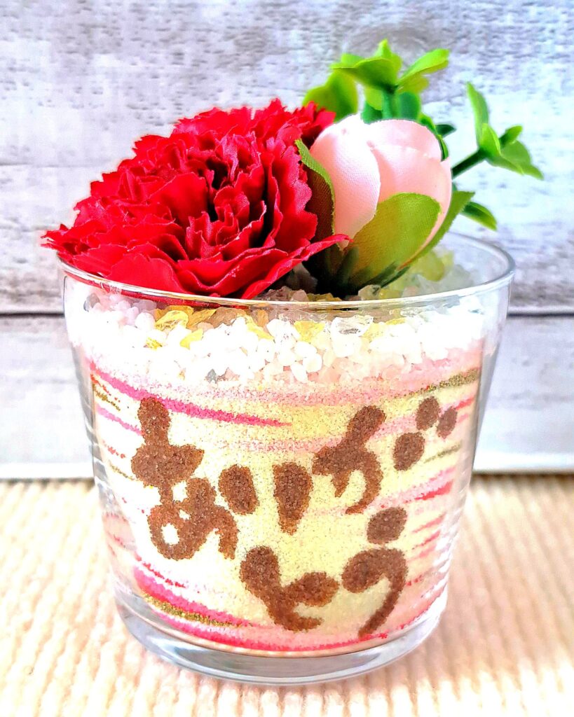 母の日の「ありがとう」
正面から見たところ